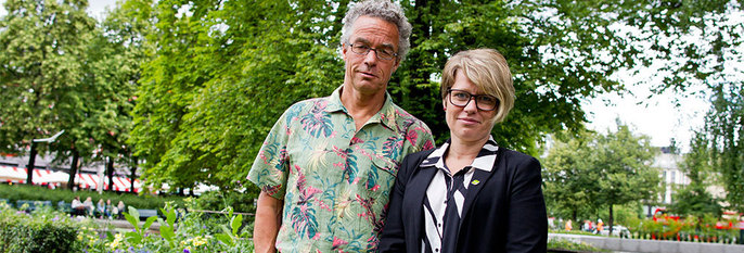  MILJØ:  Disse to politikerne er med i Miljøpartiet De Grønne. Det er Hilde Opoku og Rasmus Hansson.