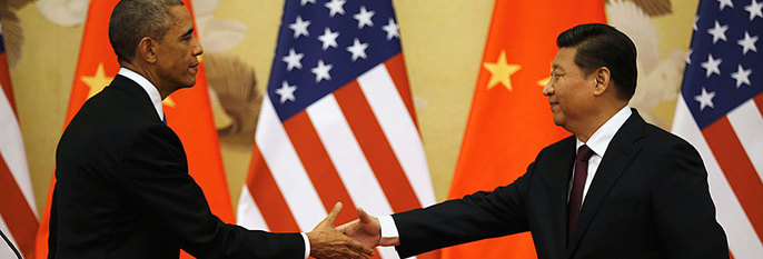  ENIGE:  USA og Kina er enige om å slippe ut mindre klimagasser. De har også satt seg en tidsfrist.