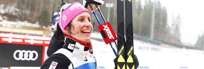 GOD: Marit Bjørgen er god på ski. Hun kan vinne gullmedaljer i VM i Finland.