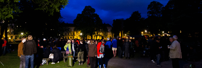  PROTESTERTE:  270 prester sov ute i en park i Oslo. 